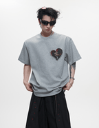 Metal Bead Heartbreak Embellished Fitted Tee - COPPING THREADS - ArguE CulturE