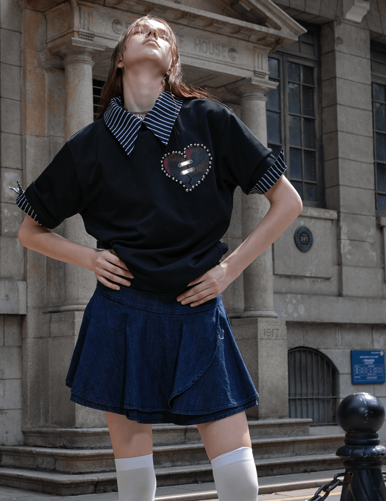 Metal Bead Heartbreak Embellished Fitted Tee - COPPING THREADS - ArguE CulturE