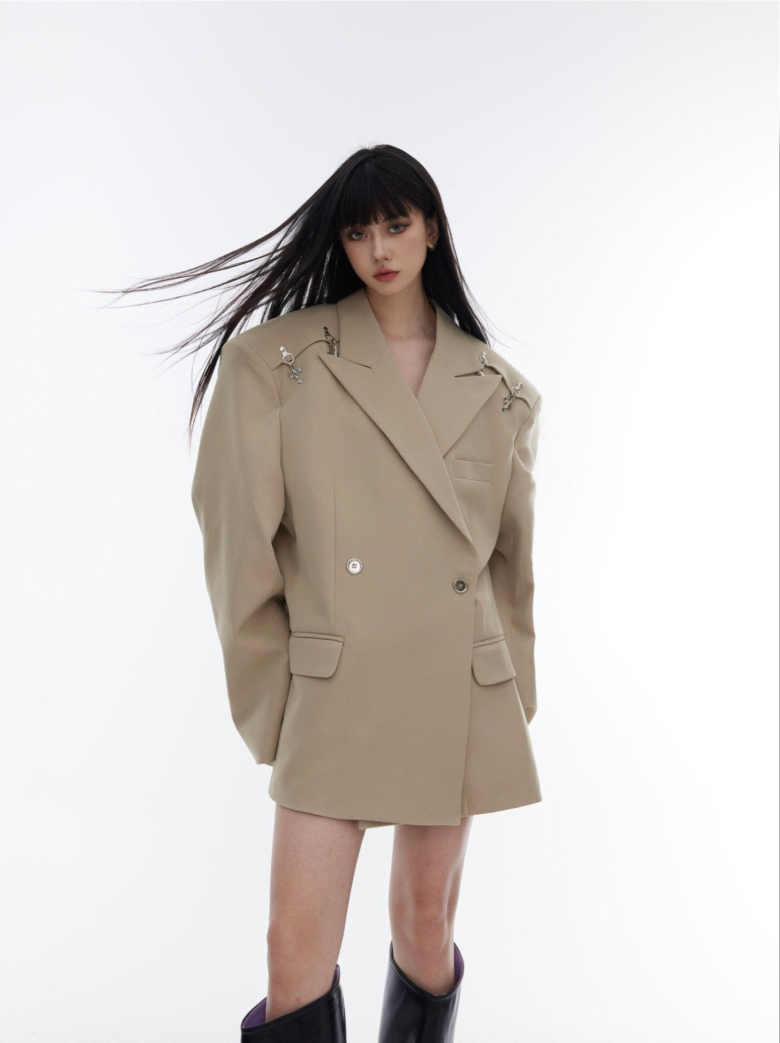 Metal Buckle One - Shoulder Blazer - COPPING THREADS - CT Select Main image