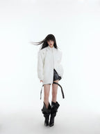 Metal Buckle Zip - Up Knit Cardigan Sweater - COPPING THREADS - CT Select