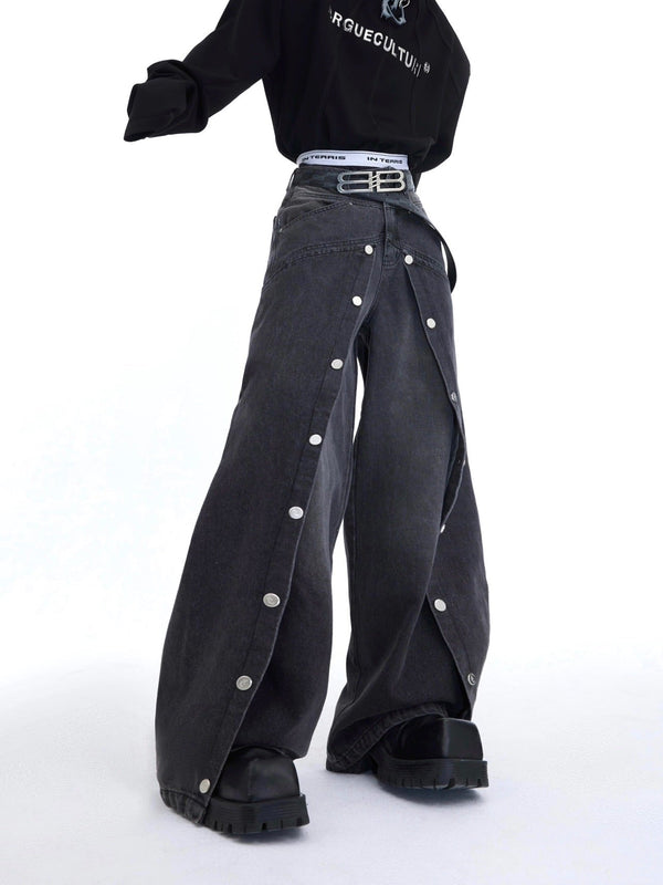 Metal Buckles Deconstructed Double - Layer Denim - COPPING THREADS - ArguE CulturE