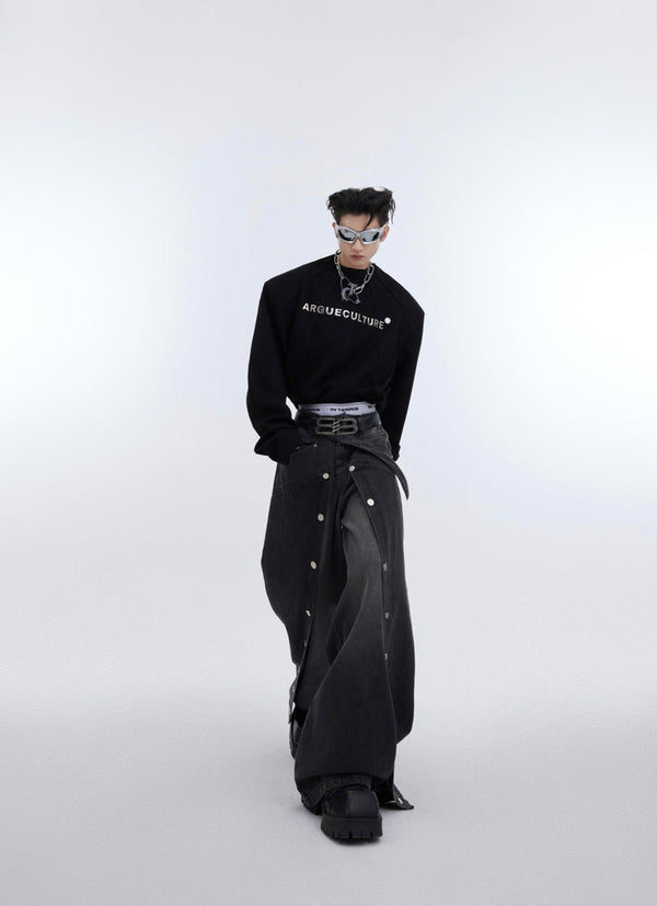 Metal Buckles Deconstructed Double - Layer Denim - COPPING THREADS - ArguE CulturE