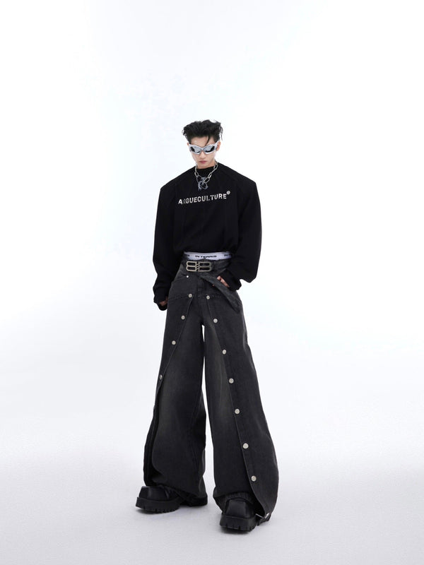 Metal Buckles Deconstructed Double - Layer Denim - COPPING THREADS - ArguE CulturE
