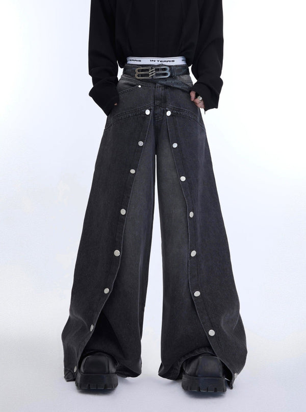 Metal Buckles Deconstructed Double - Layer Denim - COPPING THREADS - ArguE CulturE