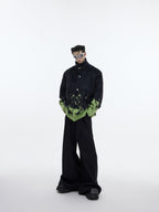 Metal Button Gradient Stand Collar Knit Sweater - COPPING THREADS - ArguE CulturE