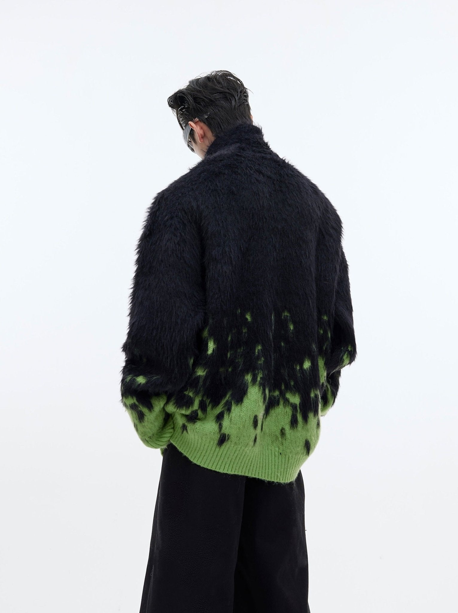 Metal Button Gradient Stand Collar Knit Sweater - COPPING THREADS - ArguE CulturE