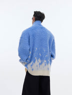 Metal Button Gradient Stand Collar Knit Sweater - COPPING THREADS - ArguE CulturE