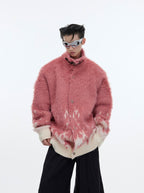 Metal Button Gradient Stand Collar Knit Sweater - COPPING THREADS - ArguE CulturE