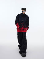 Metal Button Gradient Stand Collar Knit Sweater - COPPING THREADS - ArguE CulturE