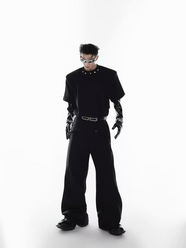 Metal-Button Padded-Shoulder T-Shirt - COPPING THREADS - Argue Culture