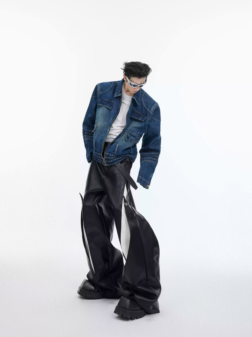 Metal-Button Panelled Wide-Leg Pants - COPPING THREADS - Argue Culture