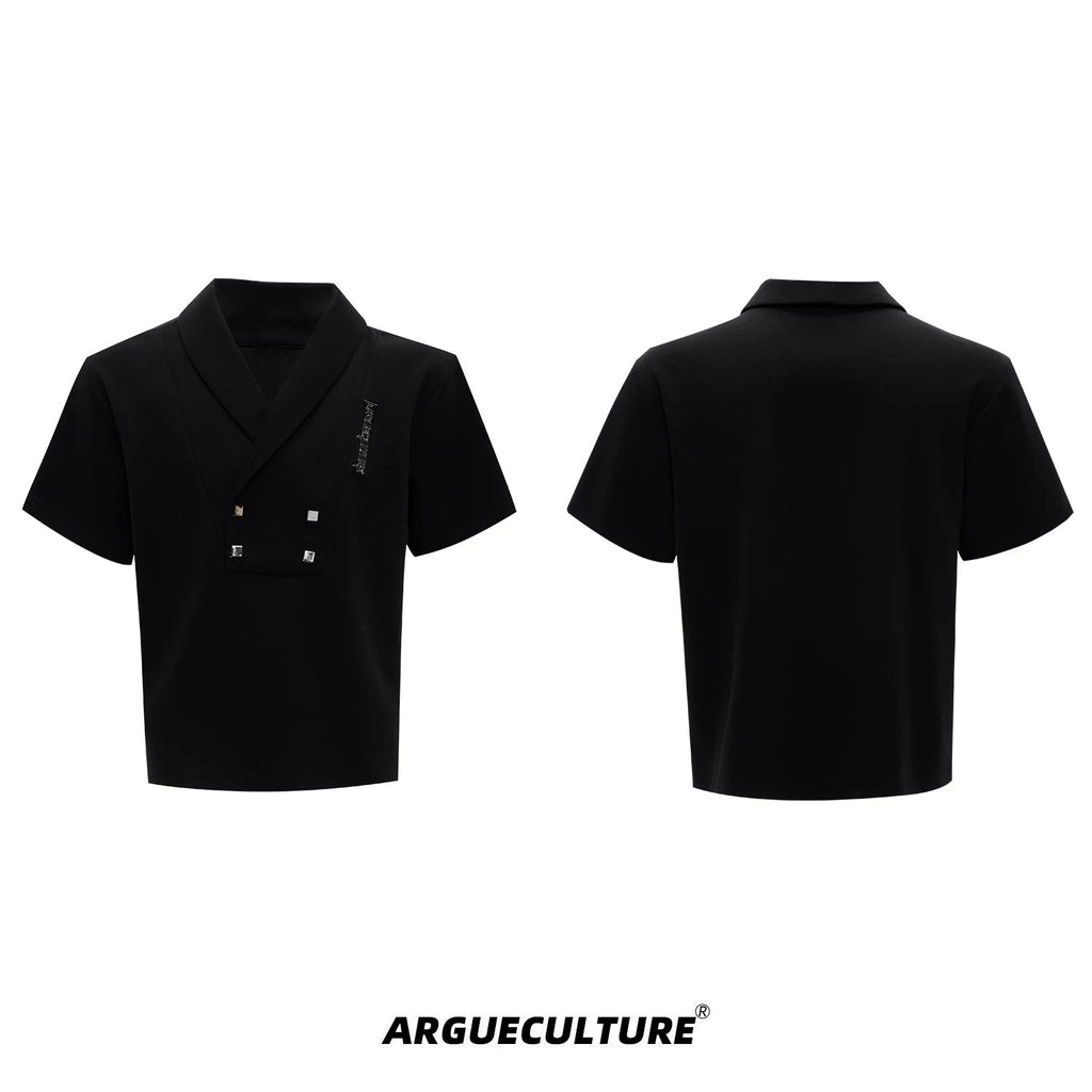 Metal-Detail Padded-Shoulder Top and Pleated Pants Set - COPPING THREADS - Argue Culture