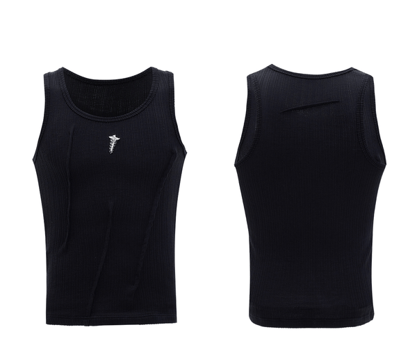 Metal Detail Ribbed U - Neck Tank Top - COPPING THREADS - ArguE CulturE