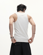 Metal Detail Ribbed U - Neck Tank Top - COPPING THREADS - ArguE CulturE