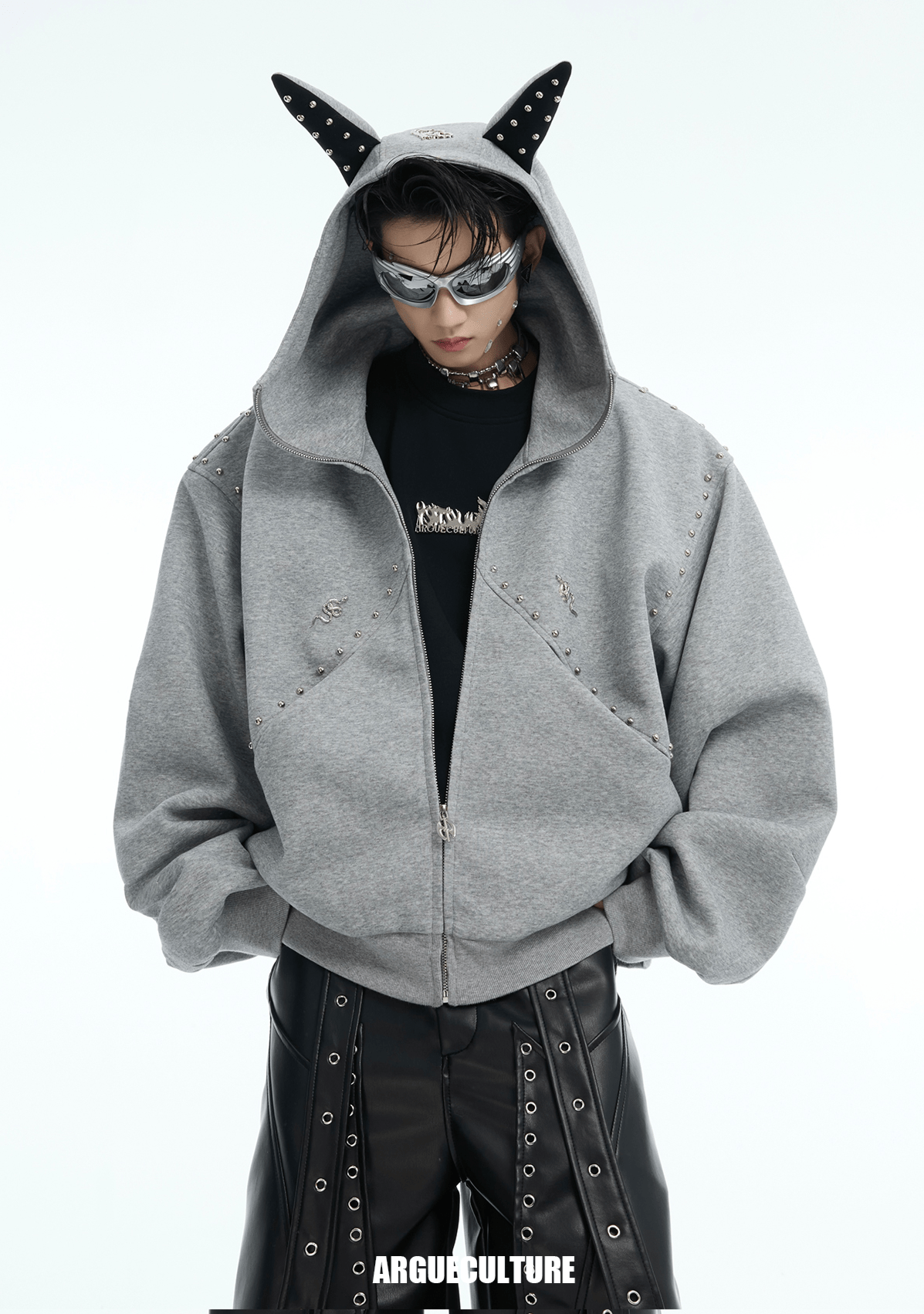 Metal Studded Winged Seams Oversized Hoodie - COPPING THREADS - ArguE CulturE