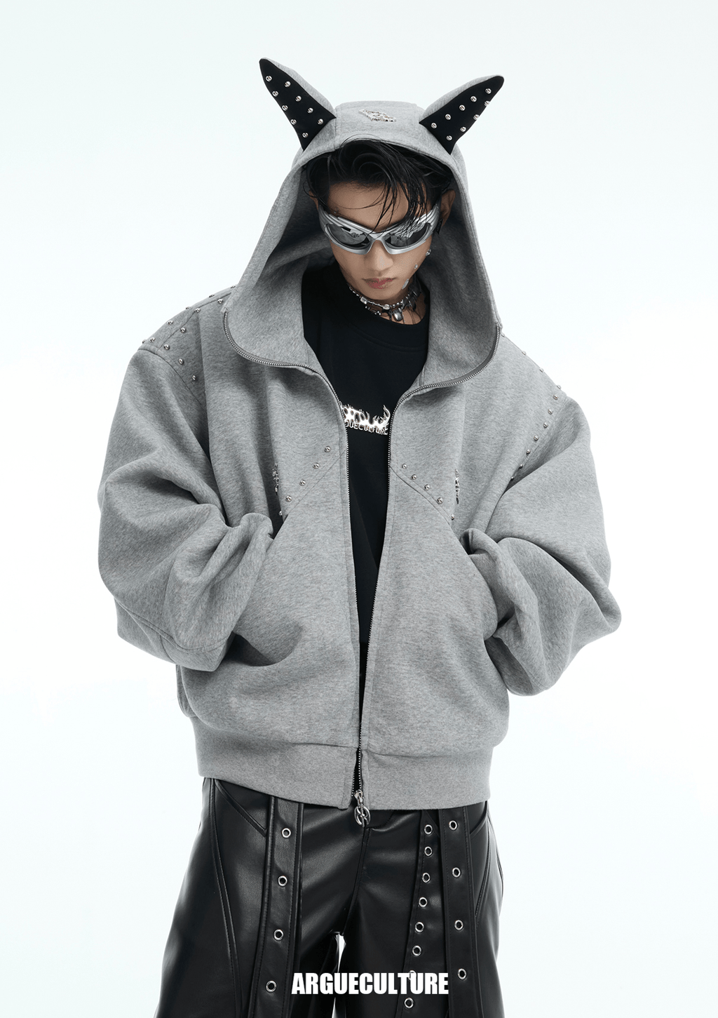 Metal Studded Winged Seams Oversized Hoodie - COPPING THREADS - ArguE CulturE