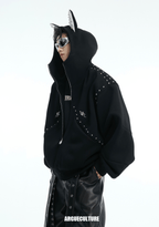 Metal Studded Winged Seams Oversized Hoodie - COPPING THREADS - ArguE CulturE