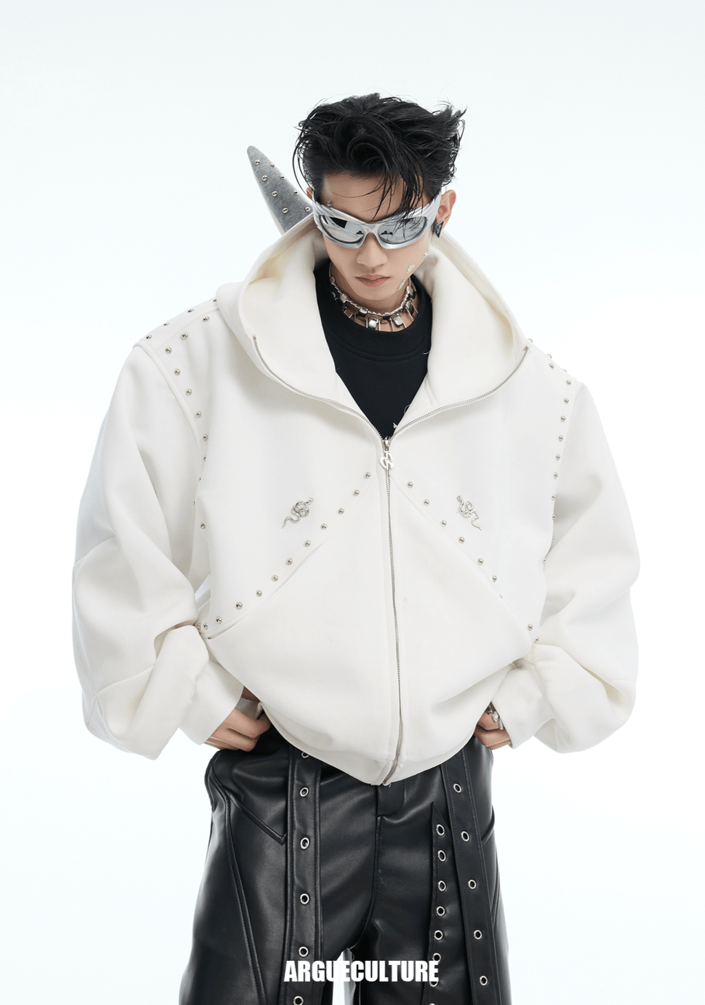 Metal Studded Winged Seams Oversized Hoodie - COPPING THREADS - ArguE CulturE