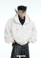 Metal Studded Winged Seams Oversized Hoodie - COPPING THREADS - ArguE CulturE
