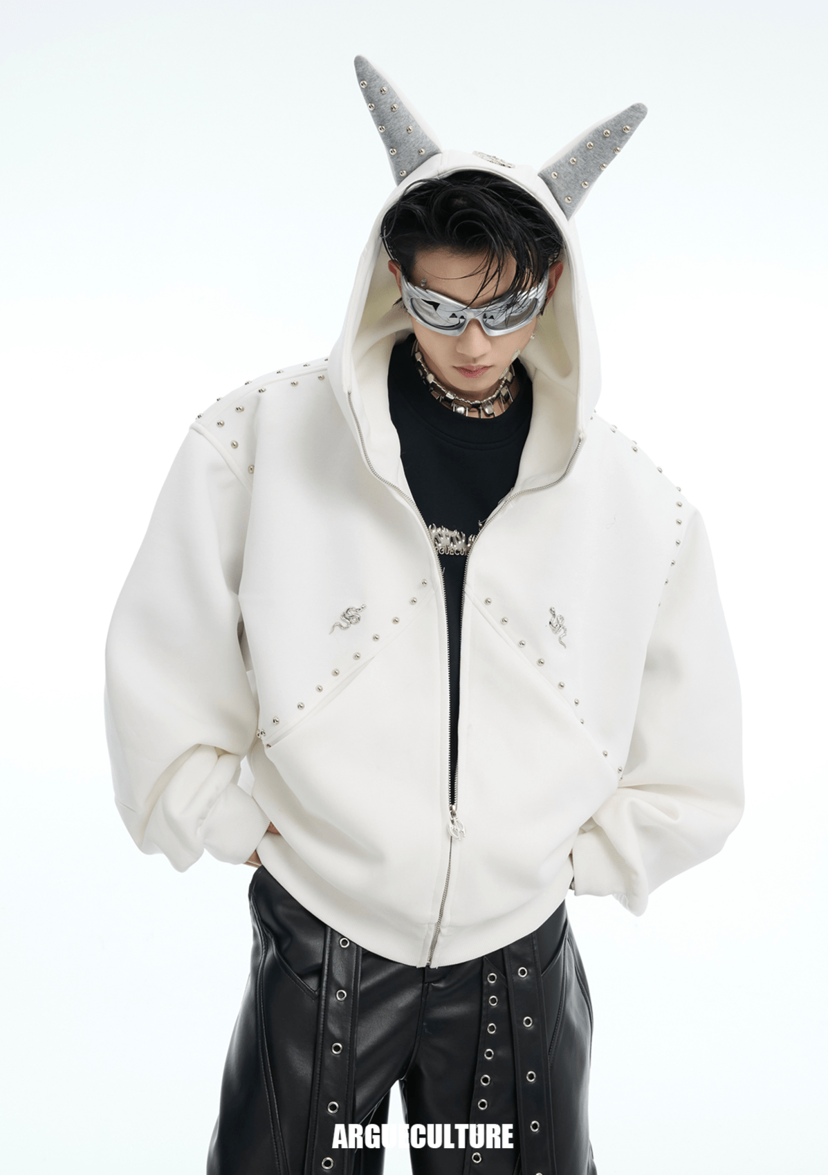 Metal Studded Winged Seams Oversized Hoodie - COPPING THREADS - ArguE CulturE