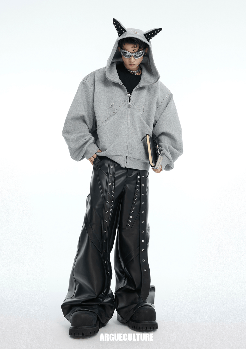 Metal Studded Winged Seams Oversized Hoodie - COPPING THREADS - ArguE CulturE