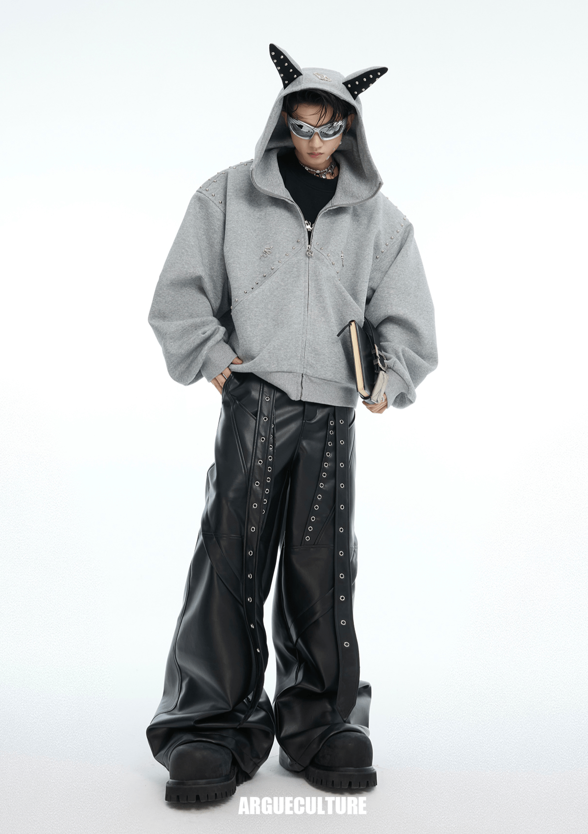 Metal Studded Winged Seams Oversized Hoodie - COPPING THREADS - ArguE CulturE