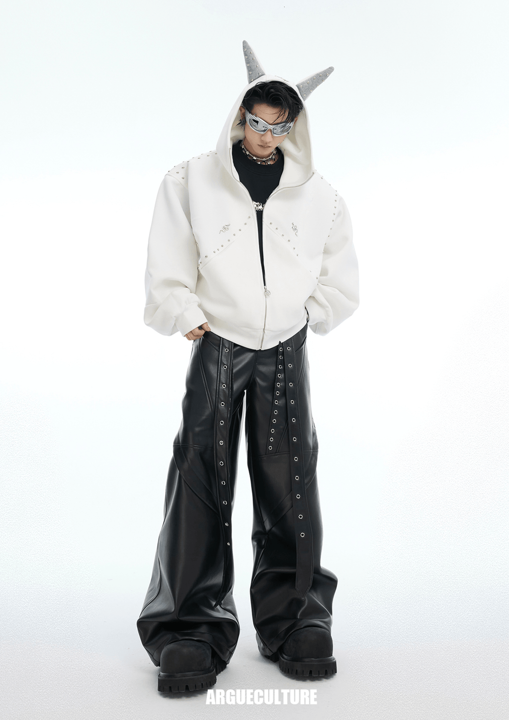 Metal Studded Winged Seams Oversized Hoodie - COPPING THREADS - ArguE CulturE