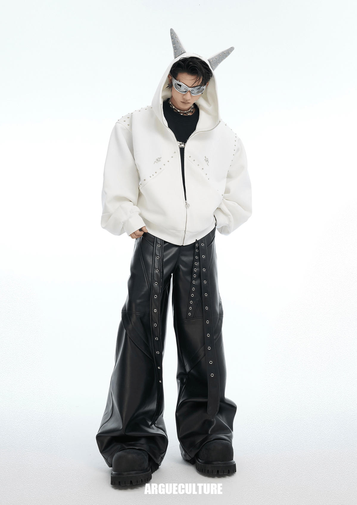 Metal Studded Winged Seams Oversized Hoodie - COPPING THREADS - ArguE CulturE