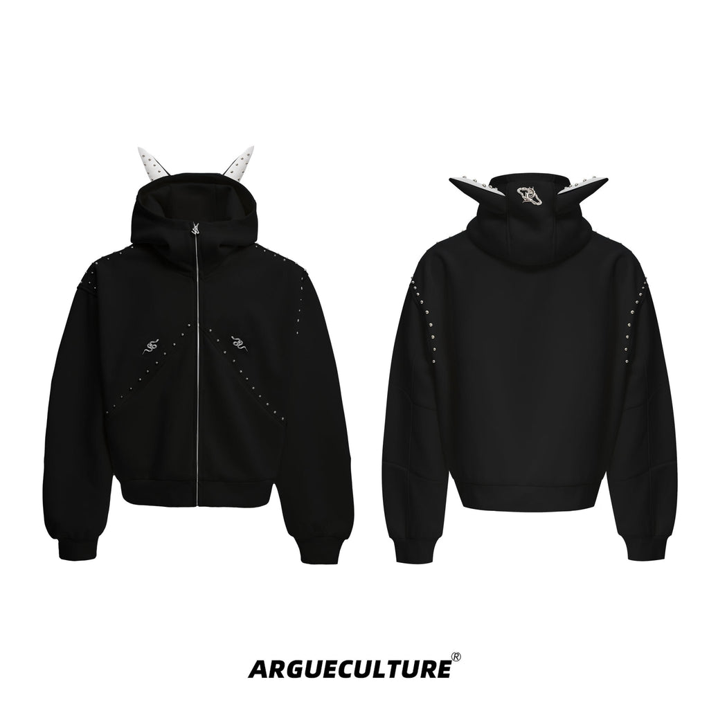 Metal Studded Winged Seams Oversized Hoodie - COPPING THREADS - ArguE CulturE