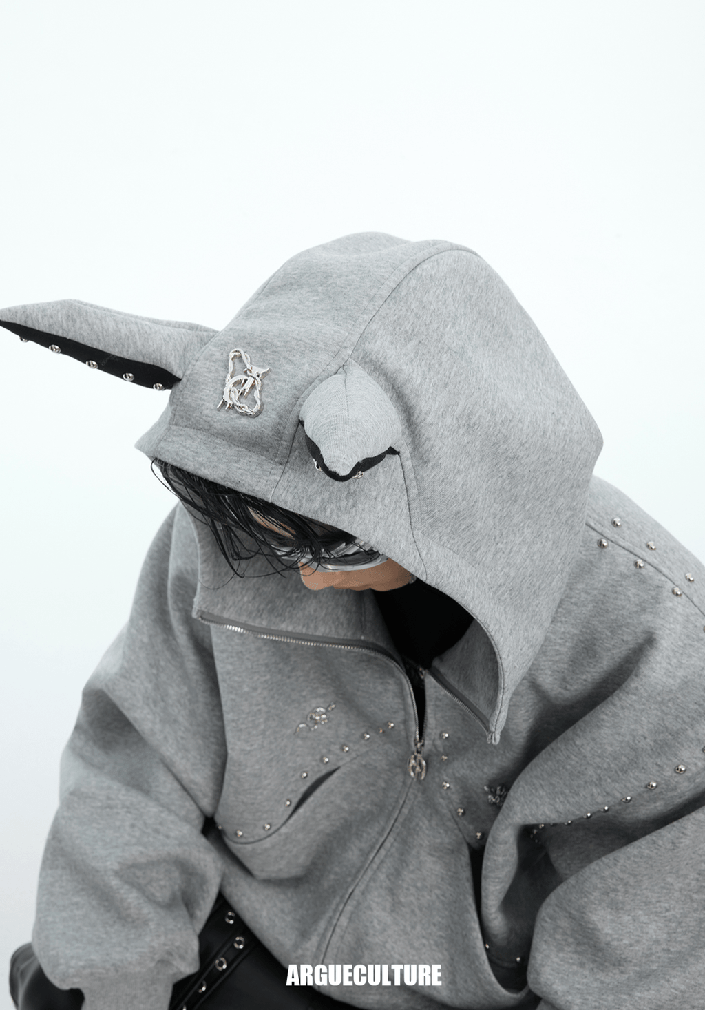 Metal Studded Winged Seams Oversized Hoodie - COPPING THREADS - ArguE CulturE