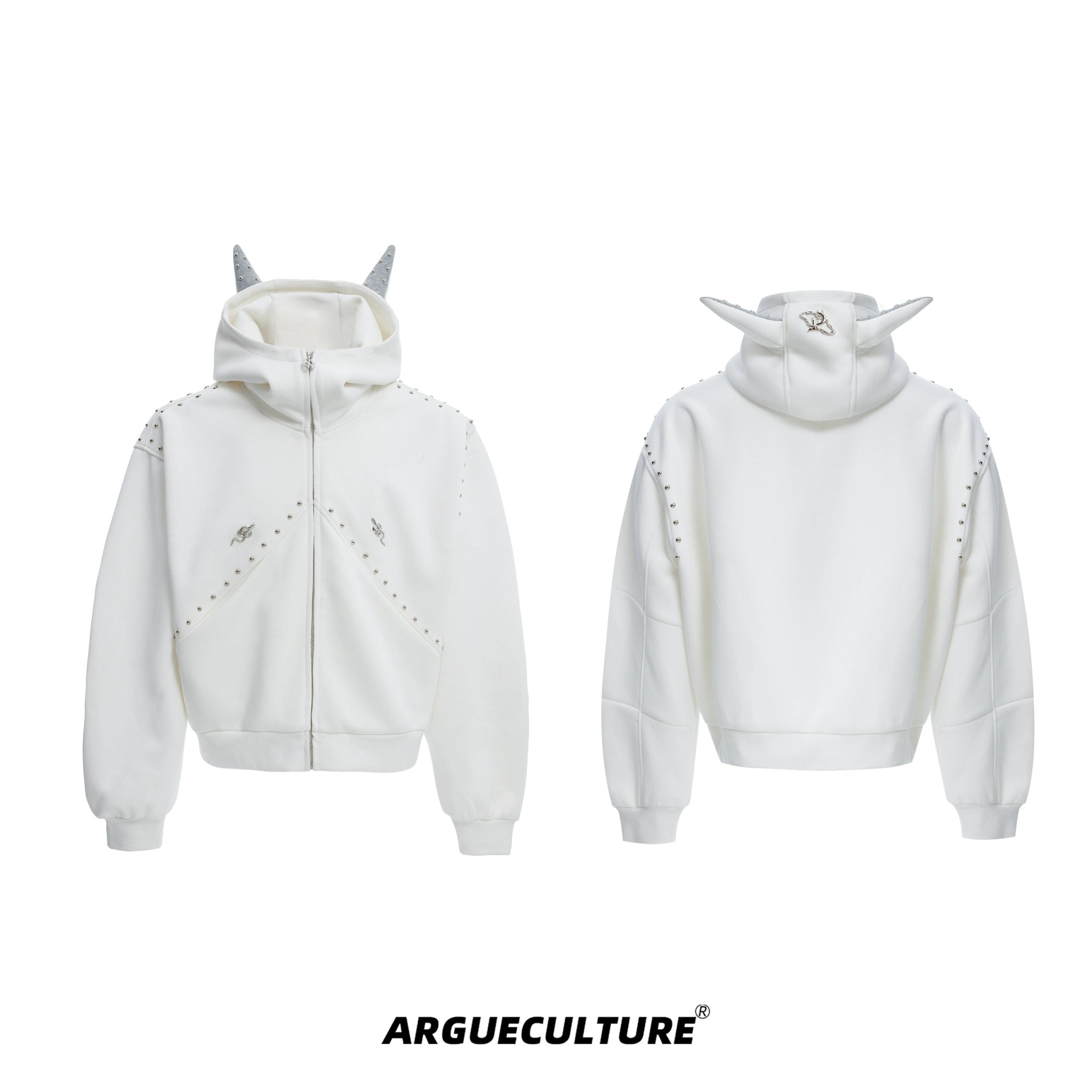 Metal Studded Winged Seams Oversized Hoodie - COPPING THREADS - ArguE CulturE
