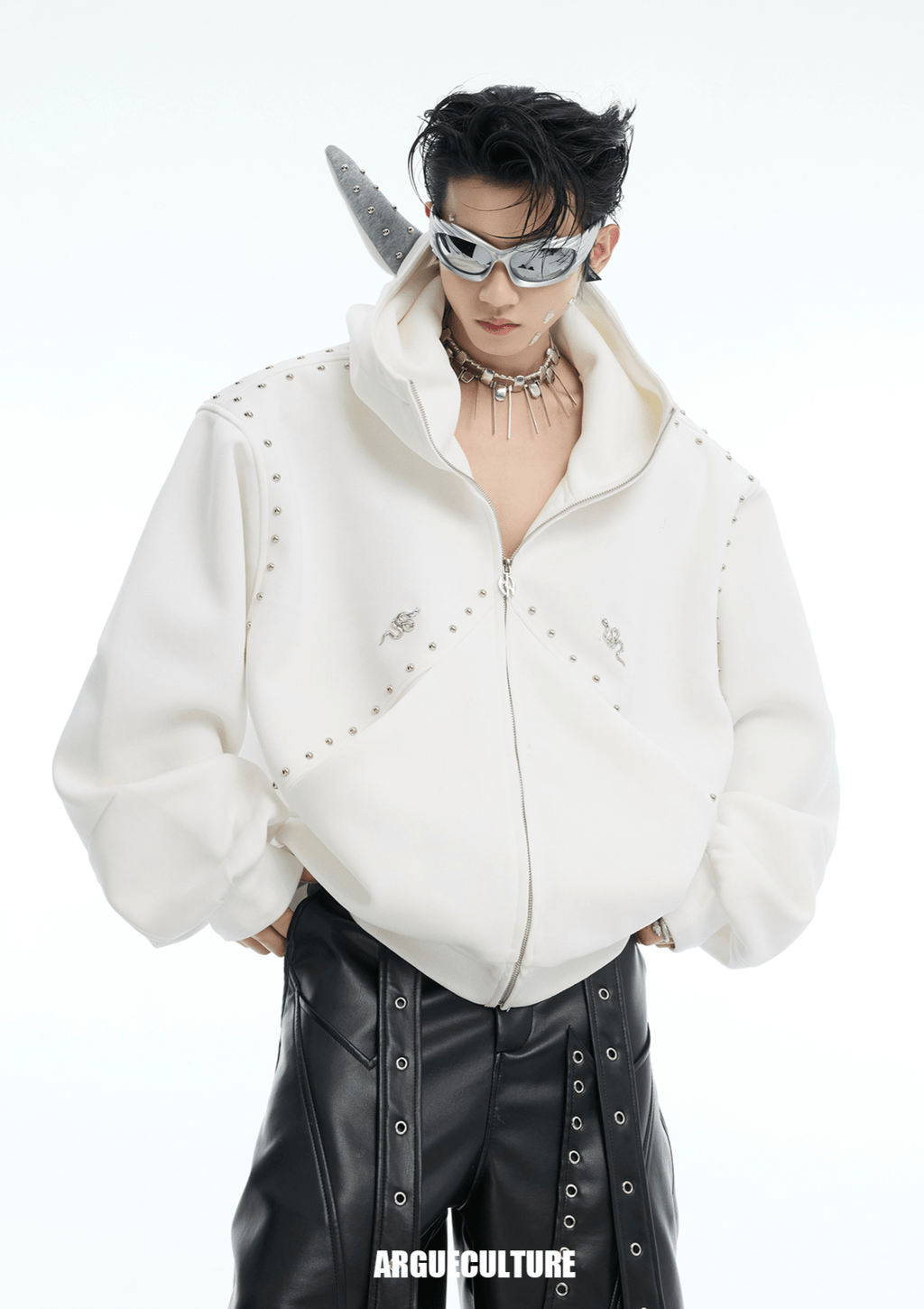 Metal Studded Winged Seams Oversized Hoodie - COPPING THREADS - ArguE CulturE