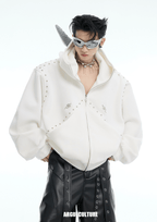 Metal Studded Winged Seams Oversized Hoodie - COPPING THREADS - ArguE CulturE