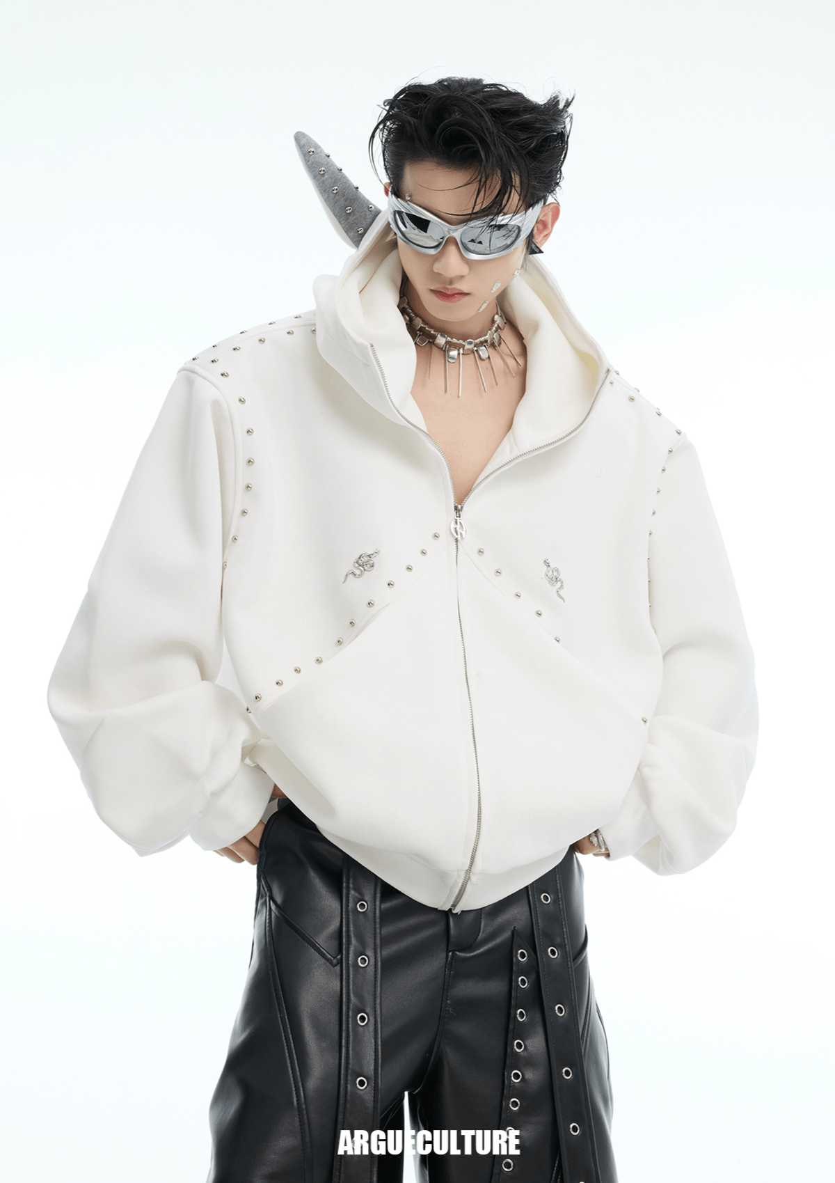 Metal Studded Winged Seams Oversized Hoodie - COPPING THREADS - ArguE CulturE