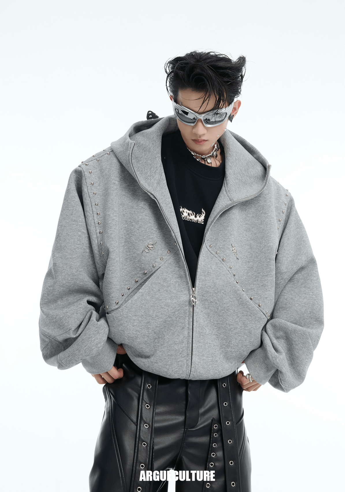 Metal Studded Winged Seams Oversized Hoodie - COPPING THREADS - ArguE CulturE