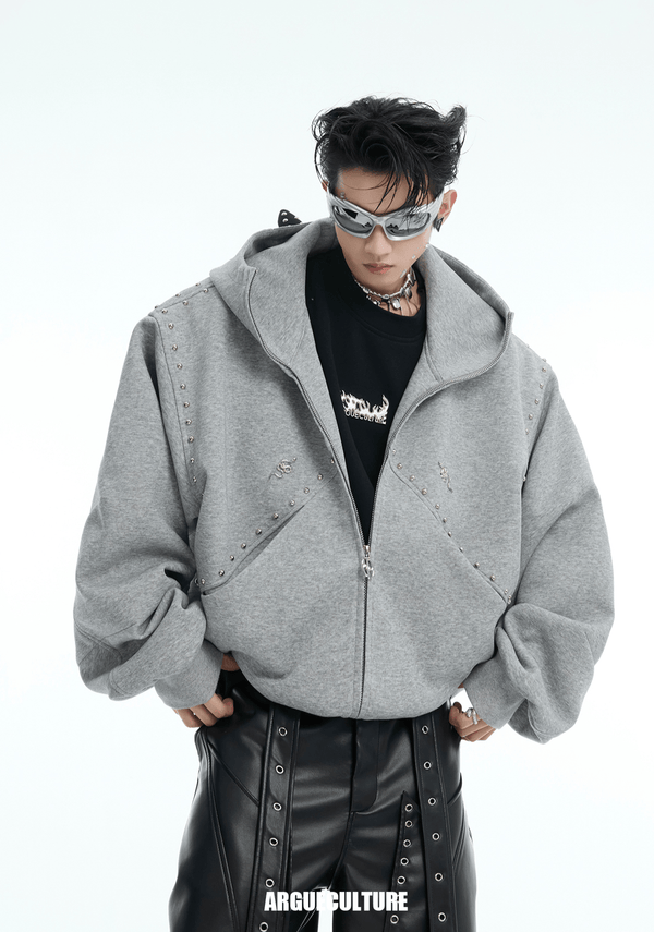 Metal Studded Winged Seams Oversized Hoodie - COPPING THREADS - ArguE CulturE