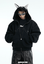 Metal Studded Winged Seams Oversized Hoodie - COPPING THREADS - ArguE CulturE