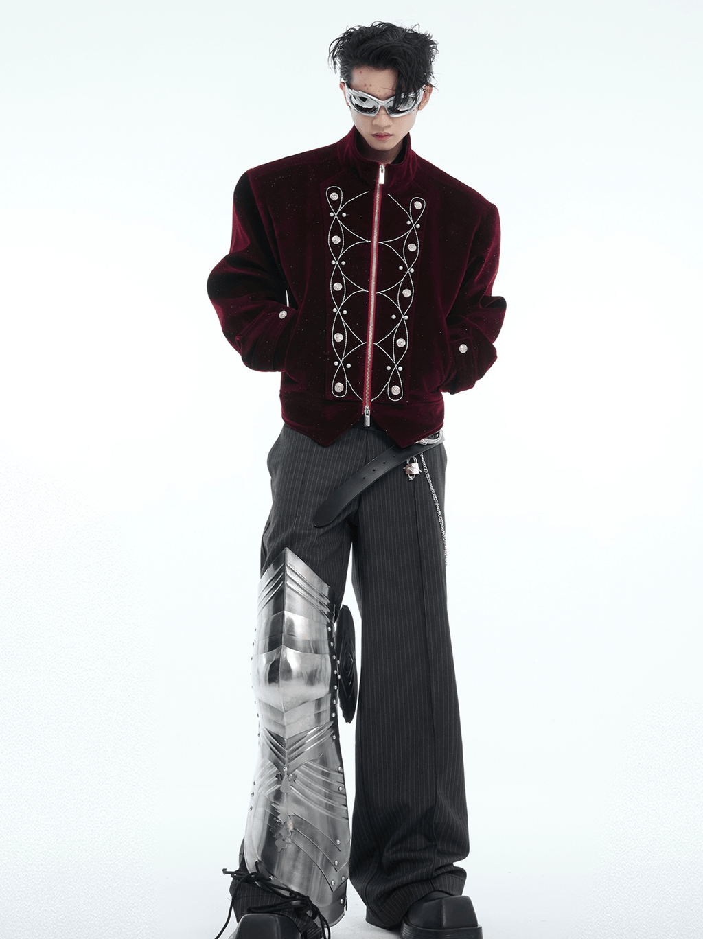 Metallic Button Embellished Cropped Jacket - COPPING THREADS - ArguE CulturE