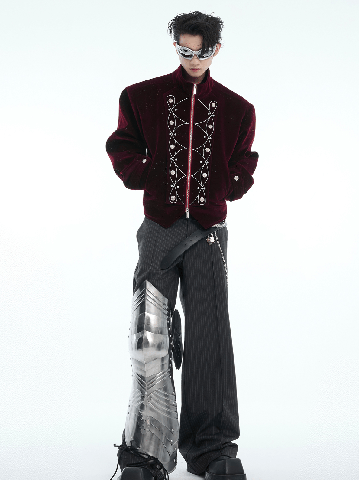 Metallic Button Embellished Cropped Jacket - COPPING THREADS - ArguE CulturE