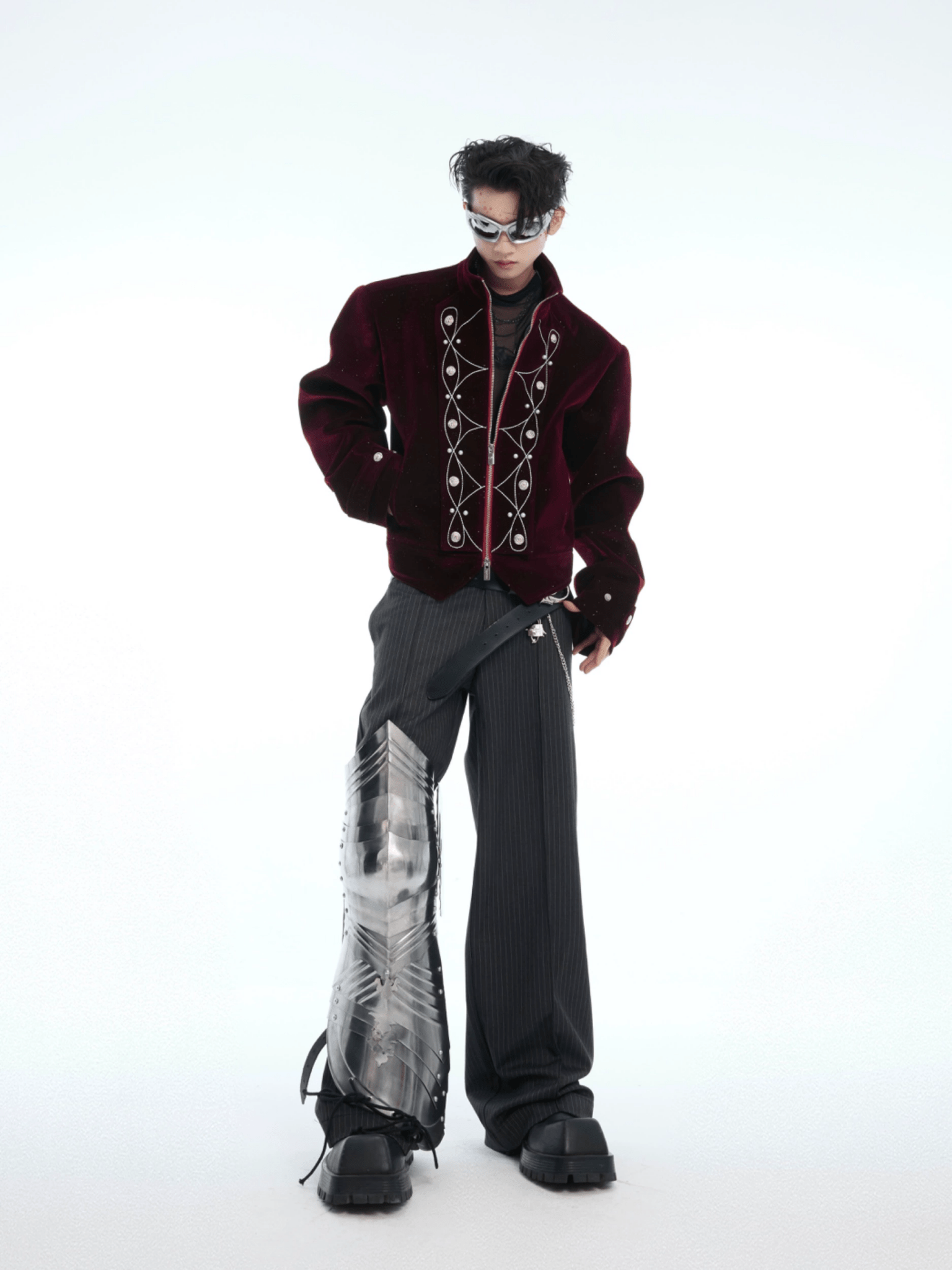 Metallic Button Embellished Cropped Jacket - COPPING THREADS - ArguE CulturE