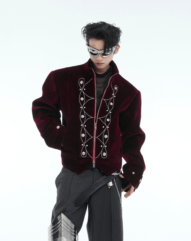 Metallic Button Embellished Cropped Jacket - COPPING THREADS - ArguE CulturE Hover Image