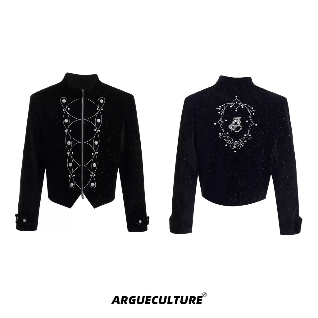 Metallic Button Embellished Cropped Jacket - COPPING THREADS - ArguE CulturE