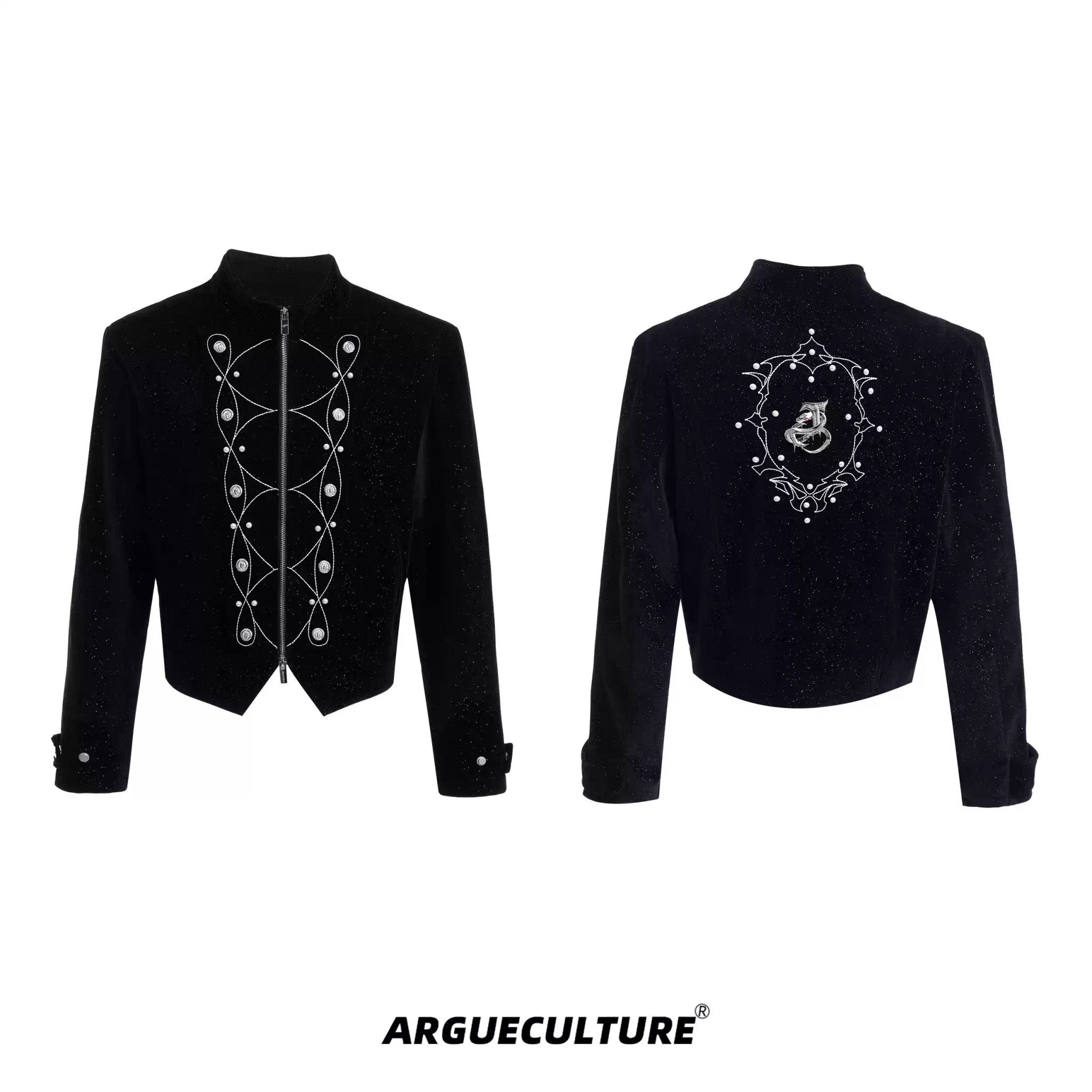 Metallic Button Embellished Cropped Jacket - COPPING THREADS - ArguE CulturE