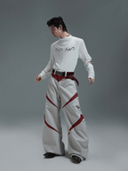 Metallic Flame Graphic Sheer Mesh Long Sleeve Tee - COPPING THREADS - ArguE CulturE