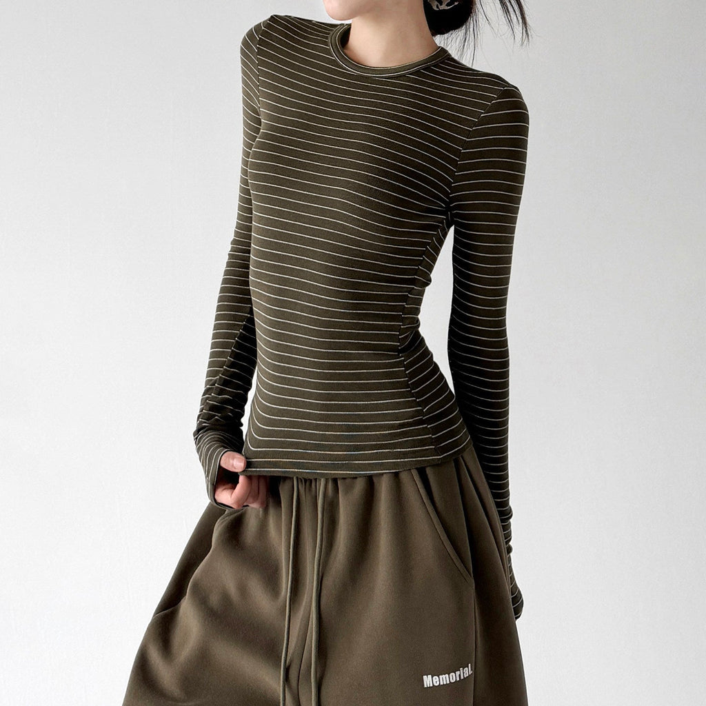 Micro-Stripe Long-Sleeve Top - CT66237 - COPPING THREADS - CT ORIGINALS