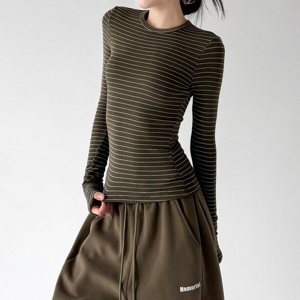 Micro-Stripe Long-Sleeve Top - CT66237 - COPPING THREADS - CT ORIGINALS