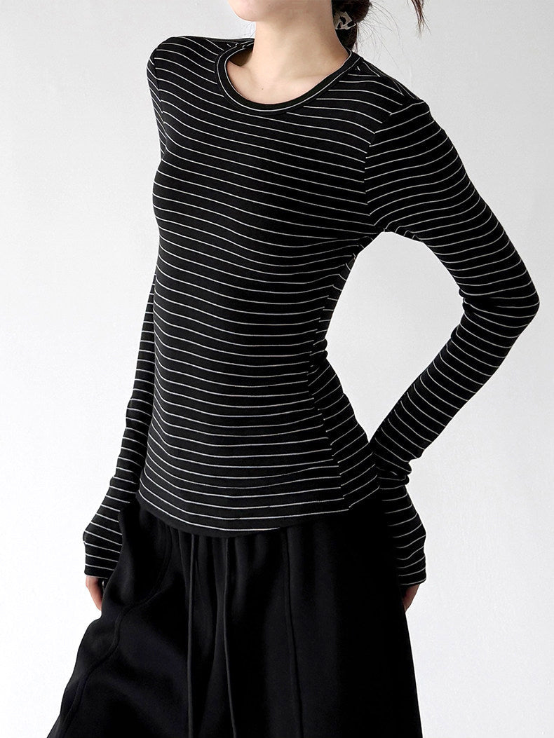 Micro-Stripe Long-Sleeve Top - CT66237 - COPPING THREADS - CT ORIGINALS