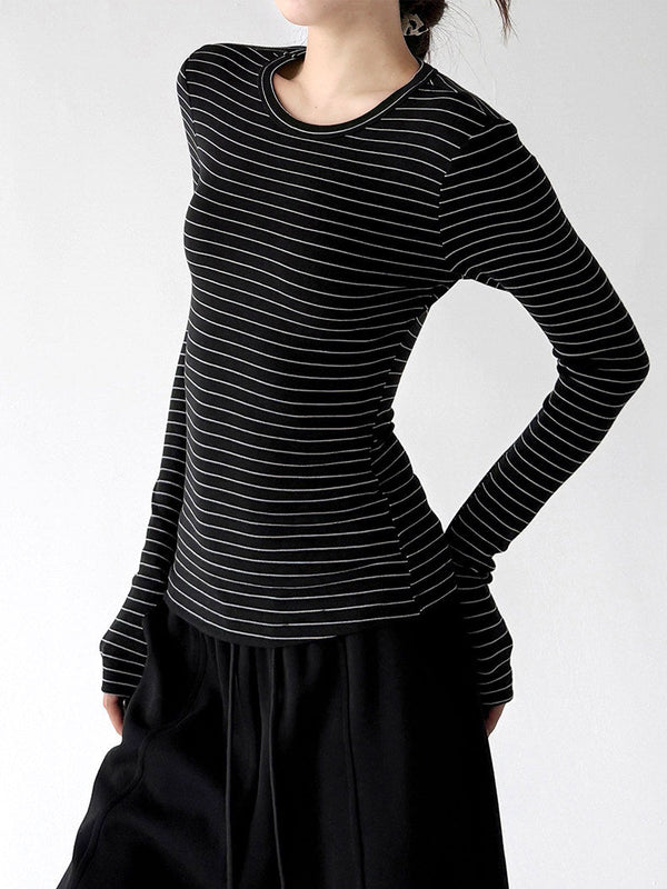 Micro-Stripe Long-Sleeve Top - CT66237 - COPPING THREADS - CT ORIGINALS
