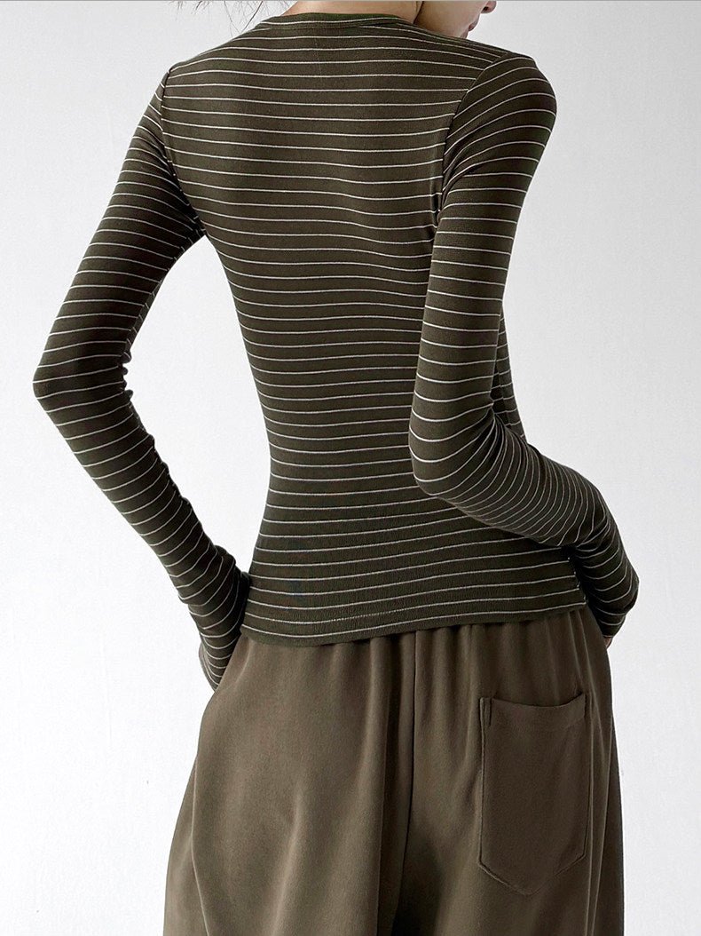 Micro-Stripe Long-Sleeve Top - CT66237 - COPPING THREADS - CT ORIGINALS