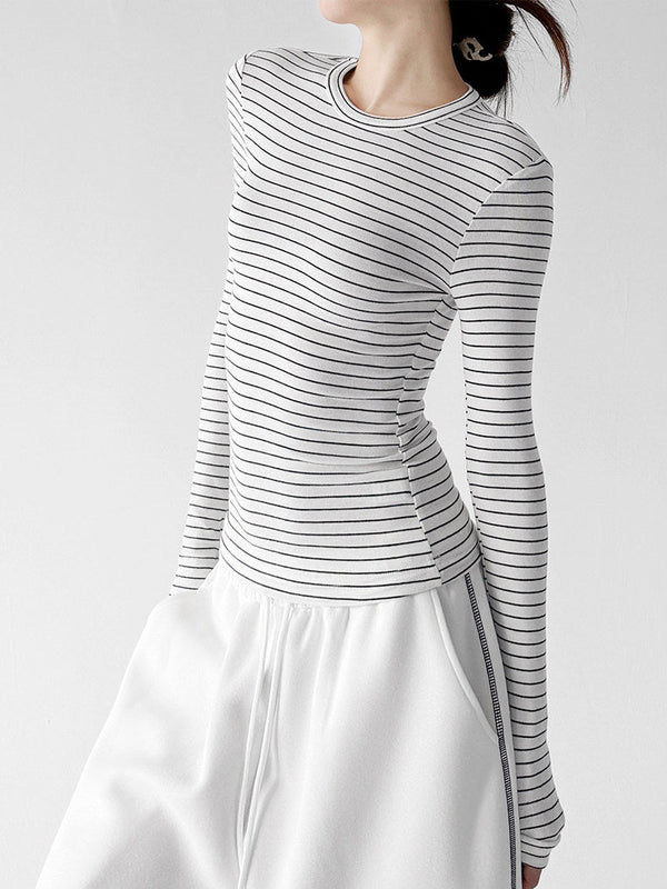 Micro-Stripe Long-Sleeve Top - CT66237 - COPPING THREADS - CT ORIGINALS